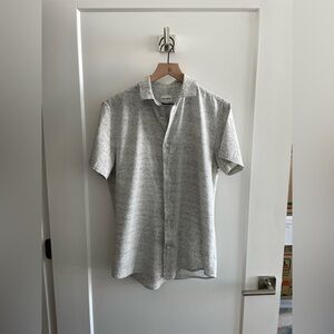 Frank & Oak Cotton Linen Short Sleeve Shirt